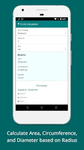 Circle Calculator - Area, Circ screenshot 0