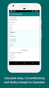 Circle Calculator - Area, Circ screenshot 1