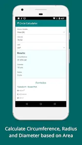 Circle Calculator - Area, Circ screenshot 3