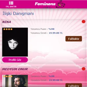 Feminens.com, Kahve Falı, Taro screenshot 1