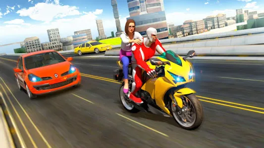 Superhero Bike Taxi Driving screenshot 0