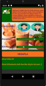 Kilo Hesaplama (Ideal Kilo Hes screenshot 0