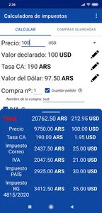 Correo Argentino Calc screenshot 1