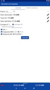 Correo Argentino Calc screenshot 10