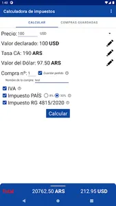 Correo Argentino Calc screenshot 5