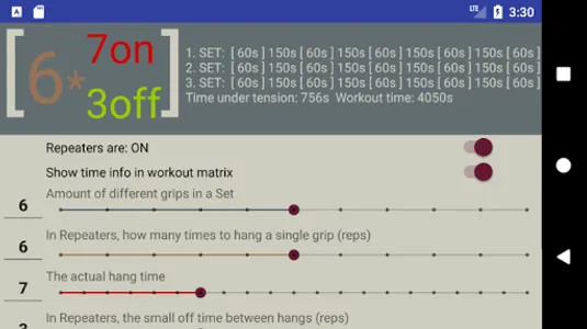 Grips & Grades hangboard app screenshot 1