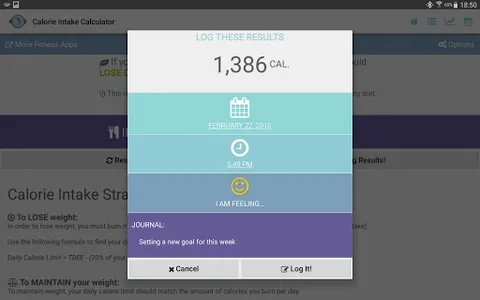 Diet Calories Start Calculator screenshot 11