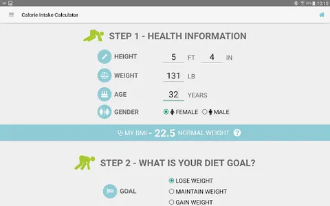 Diet Calories Start Calculator screenshot 16