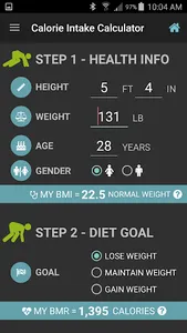 Diet Calories Start Calculator screenshot 5