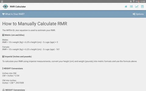 RMR Calculator & Tracker screenshot 19