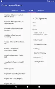 Florida Lobbyist Directory screenshot 8