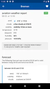 Aviation weather - METAR & TAF screenshot 1