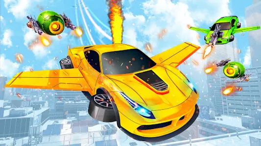 Flying Car Shooting - Car Game screenshot 1