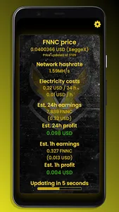 Fennec FNNC Mining Calculator screenshot 2