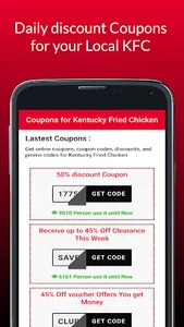 Coupons Kentucky Fried Chicken screenshot 0