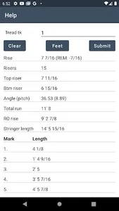 Stair stringer calculator screenshot 2
