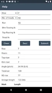 Stair stringer calculator screenshot 3