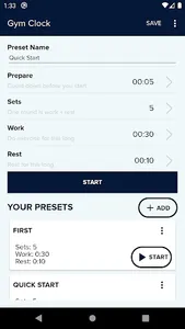 Gym Clock (Countdown Timer, Ta screenshot 1