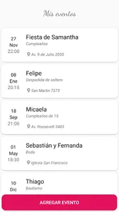 Mis eventos - Cronograma y lis screenshot 0