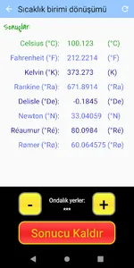 Sıcaklık birimi dönüşümü screenshot 2