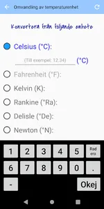 Omvandling av temperaturenhet screenshot 0