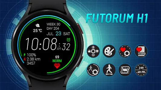 Futorum H1 Digital watch face screenshot 0