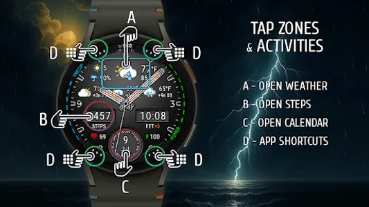 Weather watch face W3.5 screenshot 1