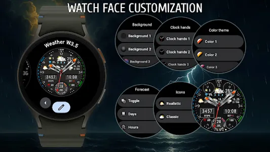 Weather watch face W3.5 screenshot 2