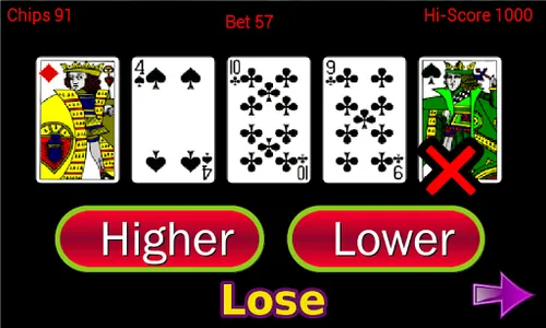 Higher or Lower card game screenshot 10