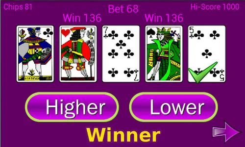 Higher or Lower card game screenshot 12