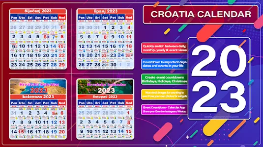 Croatia Calendar 2023 screenshot 0