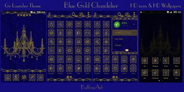 Blue Gold Chandelier Go Launch screenshot 0