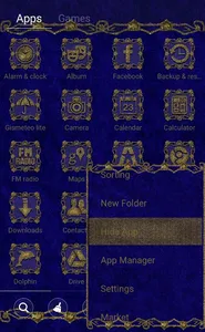 Blue Gold Chandelier Go Launch screenshot 2