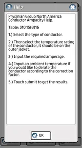 Prysmian Group Conductor Amps screenshot 4