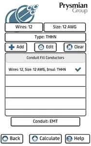 Prysmian Group Conduit Fill screenshot 6