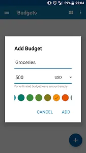 Budgets screenshot 0