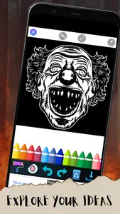 Horror Clown Coloring Pages screenshot 3