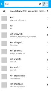 Glosbe Dictionary screenshot 1