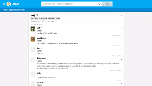 Glosbe Dictionary screenshot 3