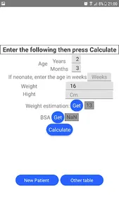 Pediatric Anesthesia Calculato screenshot 1