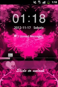 Theme Pink Hearts GO Locker screenshot 0