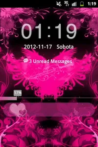 Theme Pink Hearts GO Locker screenshot 1