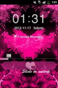 Theme Pink Hearts GO Locker screenshot 2