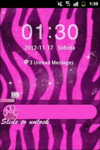 Pink Zebra Theme GO Locker screenshot 0