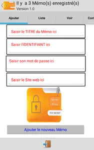 Mémo privé screenshot 2