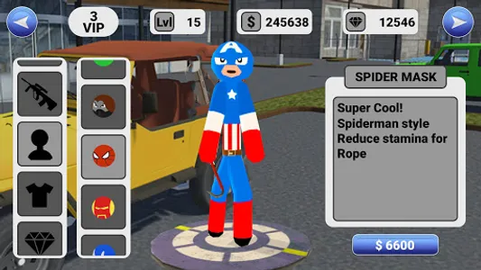 Capitain Stickman Spider Rope  screenshot 1