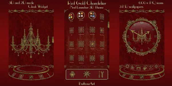 Red Gold Chandelier 3D Next La screenshot 1