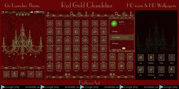 Red Gold Chandelier 3D Next La screenshot 6