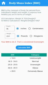 Health Calculator BMI,BMR,more screenshot 1