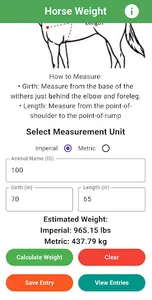 Horse Weight Calculator screenshot 1